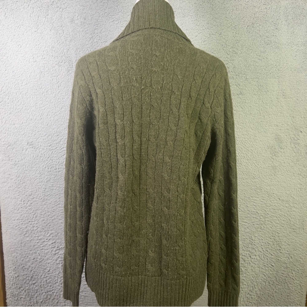 Polo Ralph Lauren Cashmere Sweater Womens Small Green Shawl Collar Pullover - Picture 3 of 8
